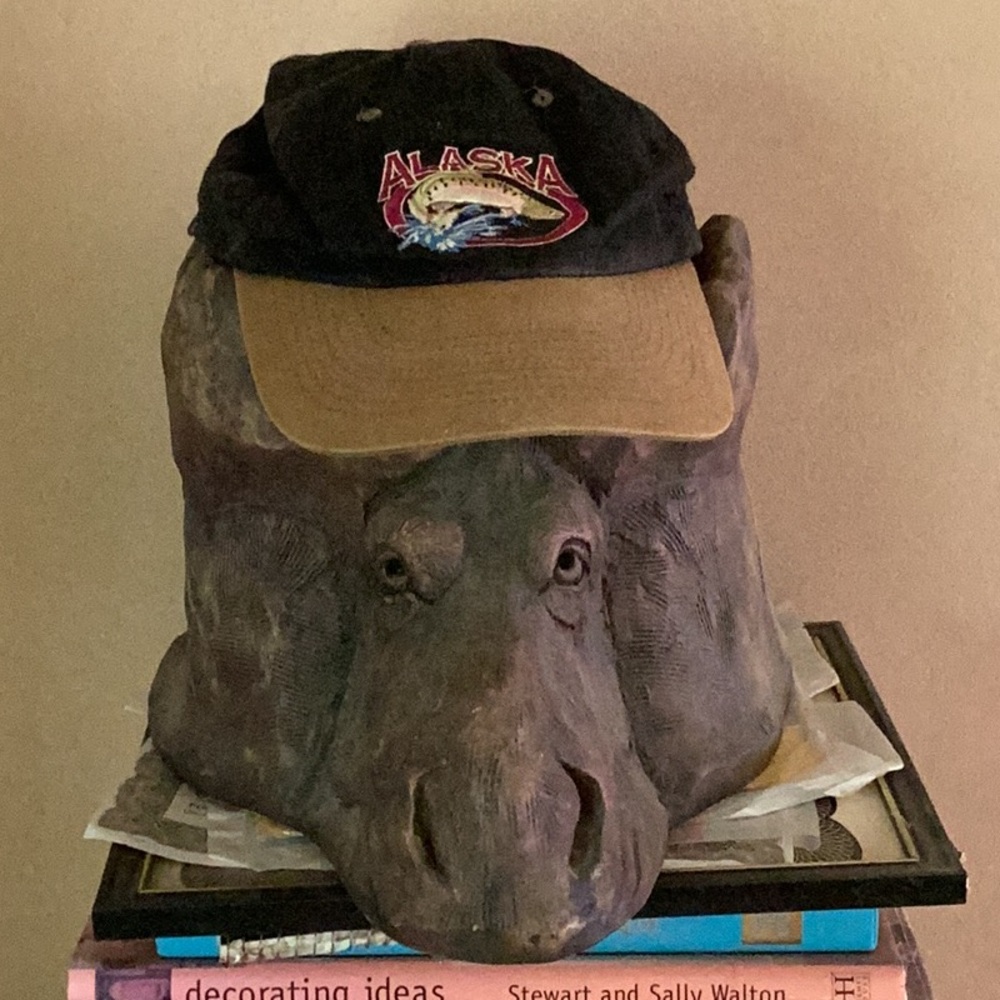šļø ALASKA CAP Vintage Salmon Black & Tan Dutch Harbor Gear 100% COTTON